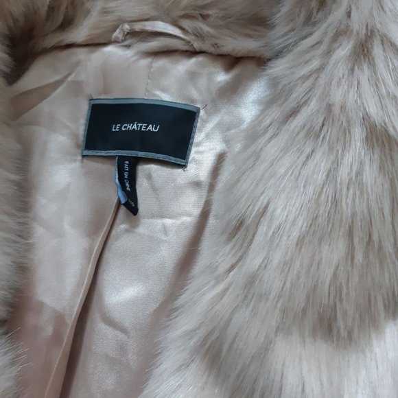 Le Chateau cream/beige fur coat - Picture 2 of 5